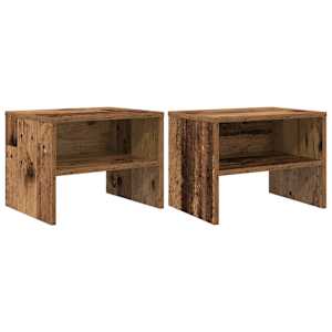 Noční skříňka 2 pcs Staré dřevo 40 x 40 x 30 cm - obrázek 2