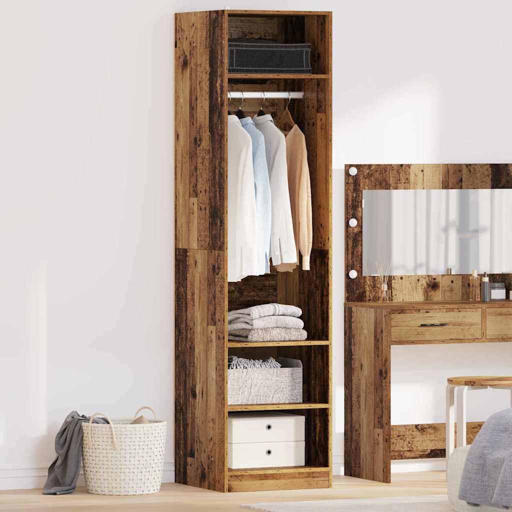 Kleiderschrank mit Regal Altholz 50 x 50 x 200 cm Holzwerkstoff