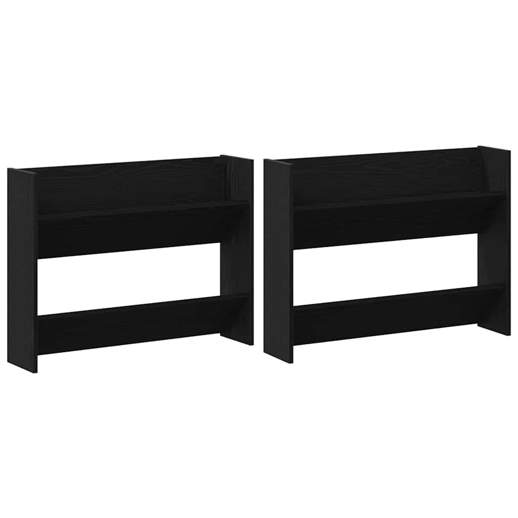 Seinäkenkäkaapit 2 pcs Musta tammi 60 x 18 x 60 cm Tekninen puu