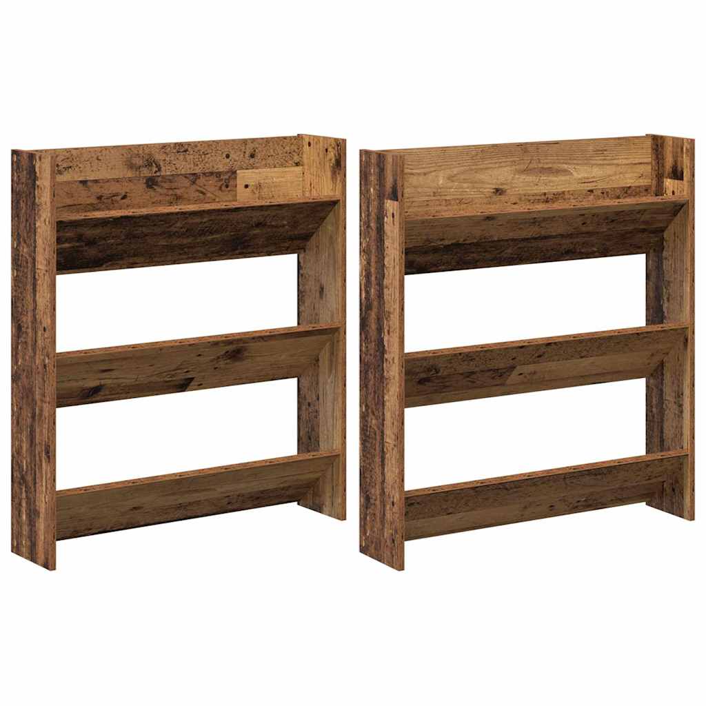 Seinäkenkäkaapit 2 pcs Vanha puu 60 x 18 x 60 cm Tekninen puu