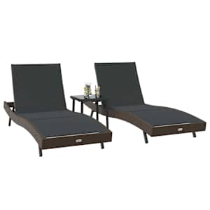 Slunečník 3 pcs Hnědá 197 x 70 x 82 cm polyratan - obrázek 3