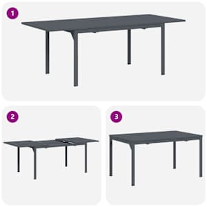 Venkovní jídelní stůl 2 pcs Antracit 210 x 90 x 73 cm Ocel - obrázek 11
