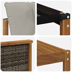 Venkovní pohovková souprava 6 pcs Přírodní a světle šedá - obrázek 8