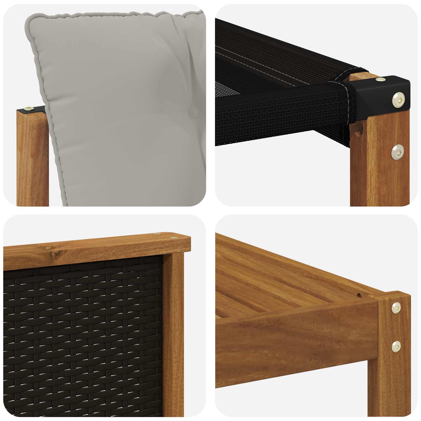 Buiten bankenset 8 pcs Naturel en lichtgrijs Massief Acaciahout image 9