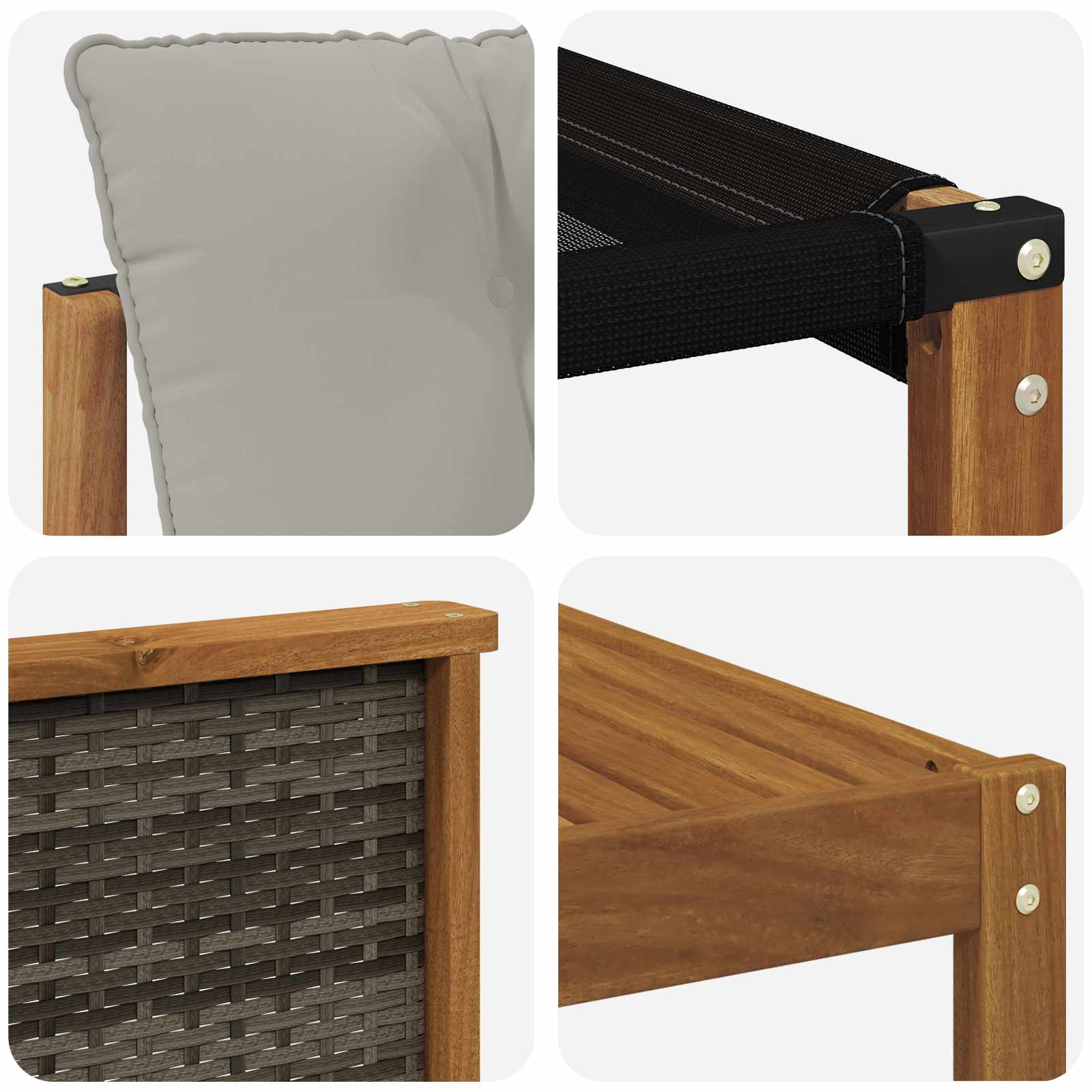 Buiten bankenset 8 pcs Naturel en lichtgrijs Massief Acaciahout image 9