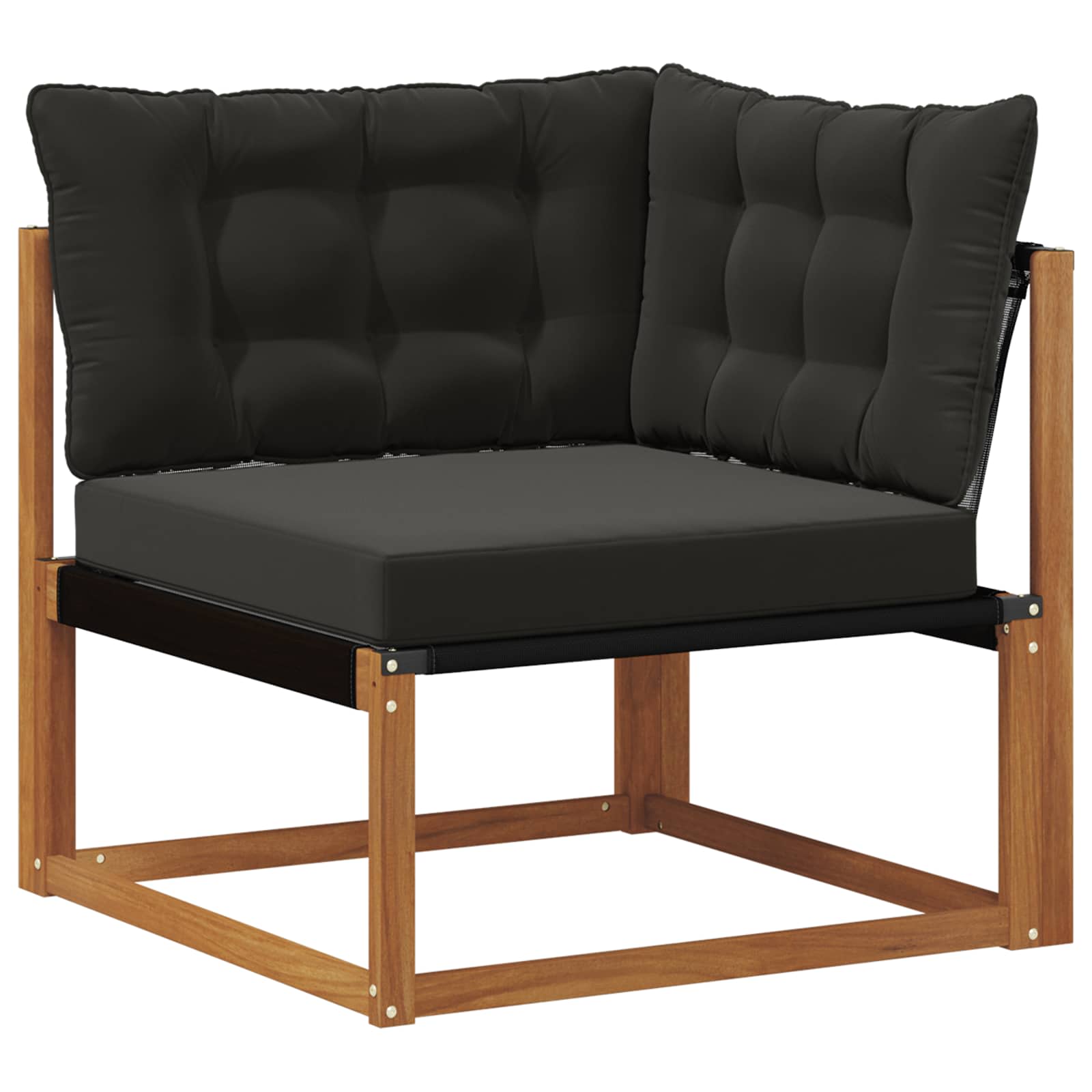 Buiten bankenset 9 pcs Naturel en Zwart Massief Acaciahout image 8