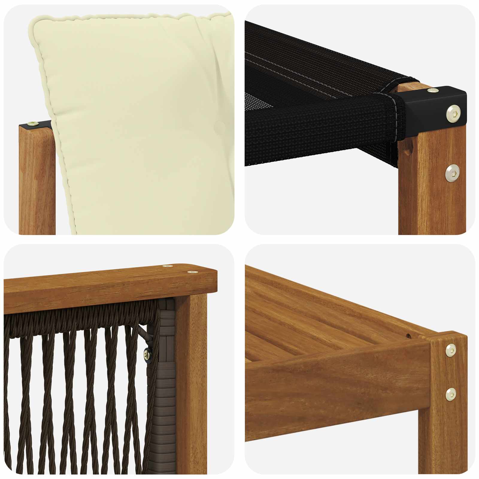 Buiten bankenset 9 pcs Naturel en lichtgrijs Massief Acaciahout image 9