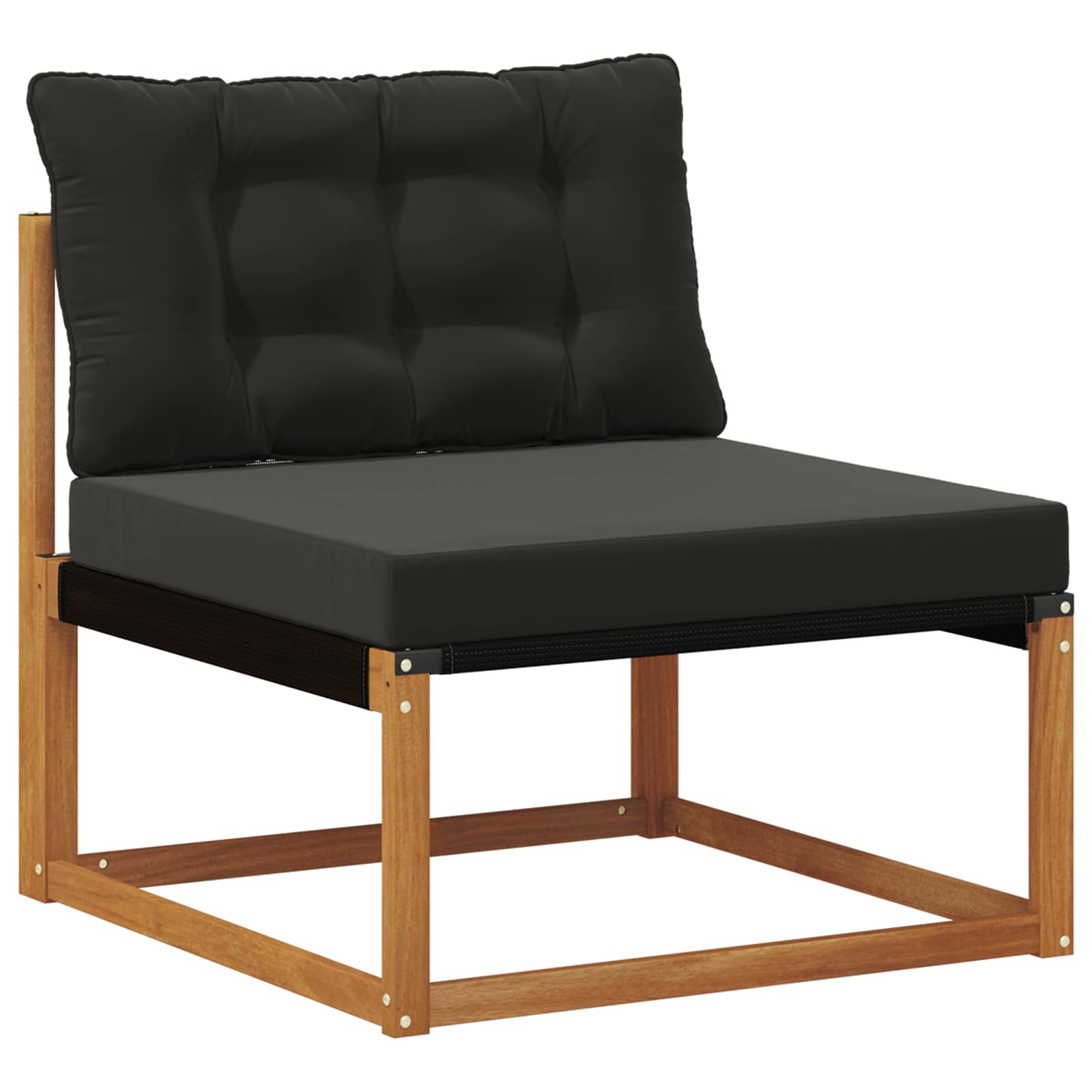 Buiten bankenset 9 pcs Naturel en Zwart Massief Acaciahout image 2