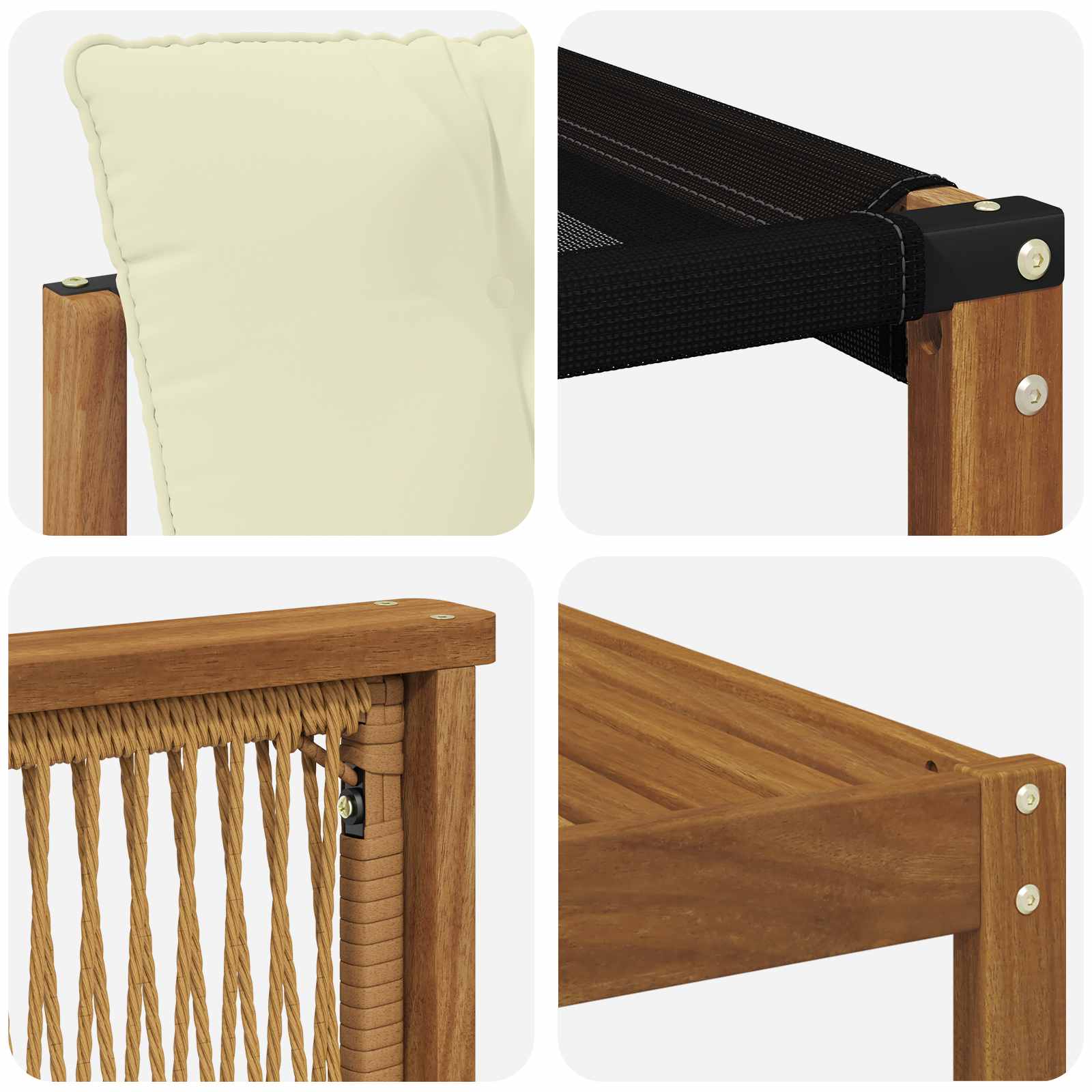 Buiten bankenset 9 pcs Naturel en lichtgrijs Massief Acaciahout image 9