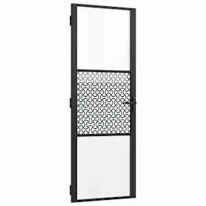 vidaXL Klaasuks 76 x 3,5 x 201,5 cm Alumiinium Must