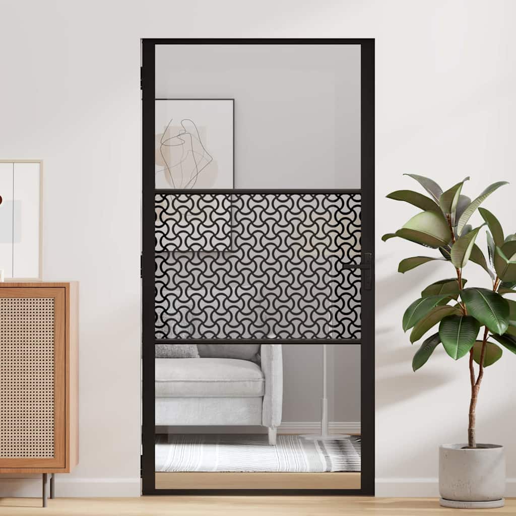 vidaXL Binnen Deur Zwart 102.5 x 201.5 cm Verstevigd glas, Aluminium