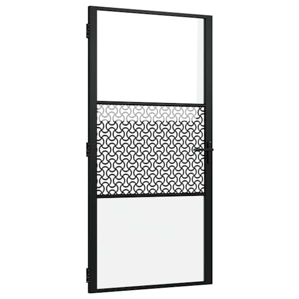 vidaXL Klaasuks 102,5 x 3,5 x 201,5 cm Alumiinium Must