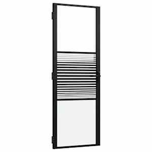 vidaXL Klaasuks 76 x 3,5 x 201,5 cm Alumiinium Must