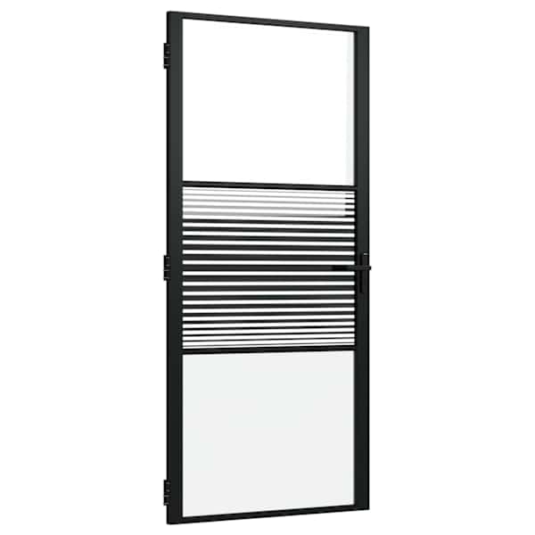 vidaXL Klaasuks 93 x 3,5 x 201,5 cm Alumiinium Must