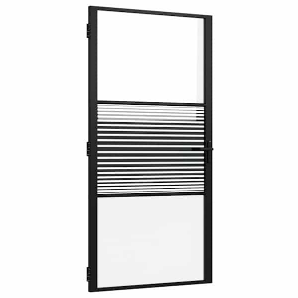 vidaXL Klaasuks 102,5 x 3,5 x 201,5 cm Alumiinium Must