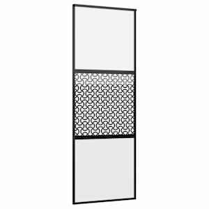 vidaXL Klaasuks 76 x 2 x 205 cm Alumiinium Must