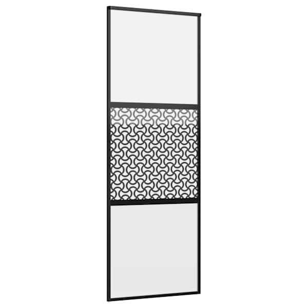 vidaXL Klaasuks 76 x 2 x 205 cm Alumiinium Must