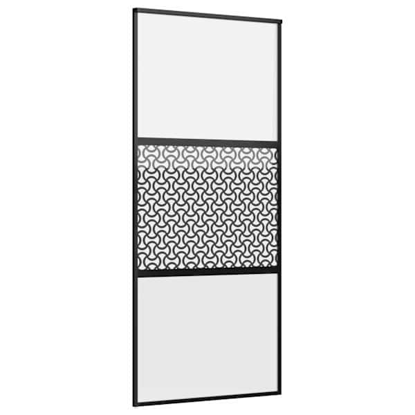 vidaXL Klaasuks 90 x 2 x 205 cm Alumiinium Must