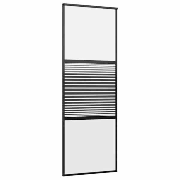 vidaXL Klaasuks 76 x 2 x 205 cm Alumiinium Must
