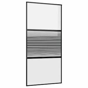 Skleněné dveře Pruhovaný Černá 102,5 x 2 x 205 cm Hliník - obrázek 2