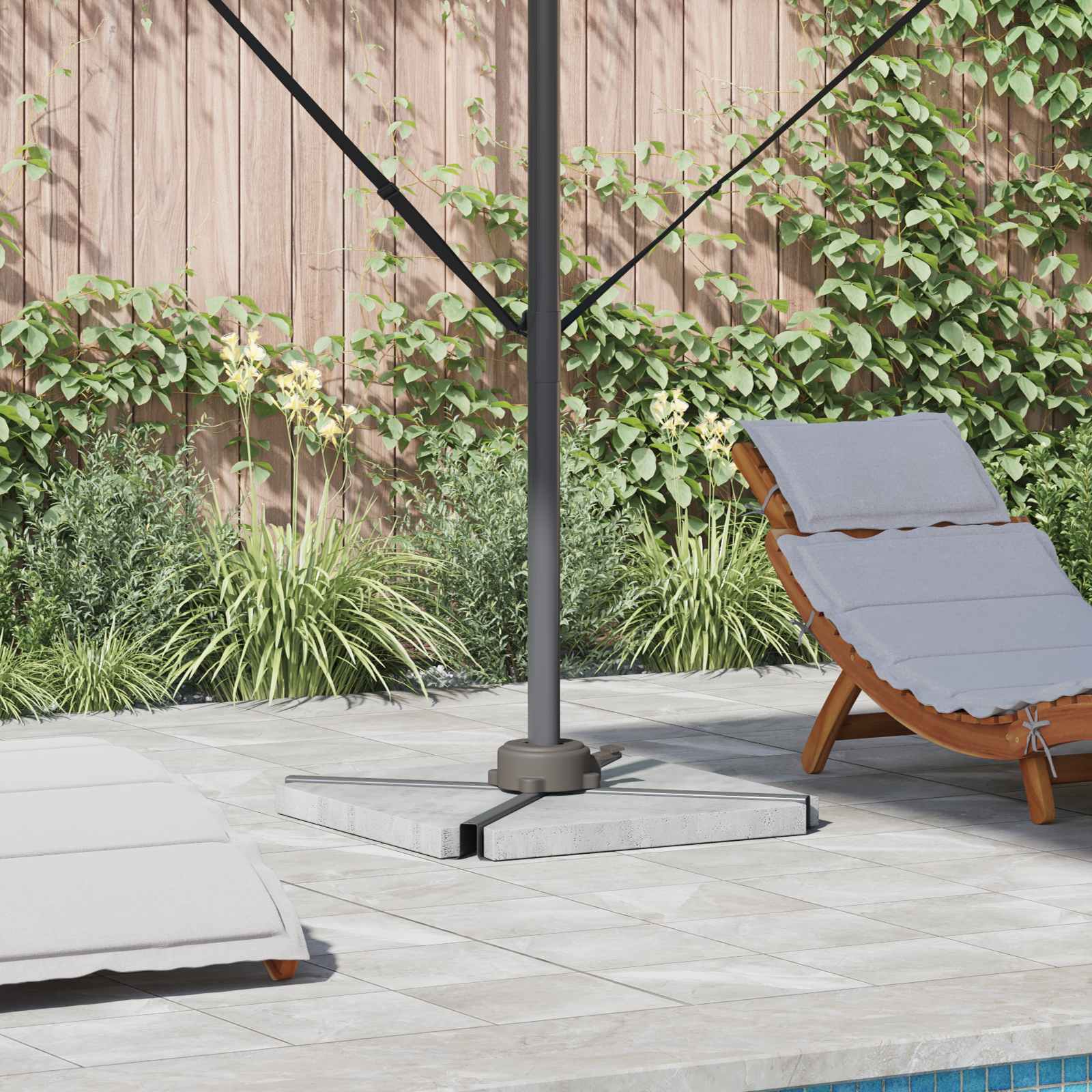 vidaXL Bază pentru umbrelă Argintiu 23 x 14 x 6 cm