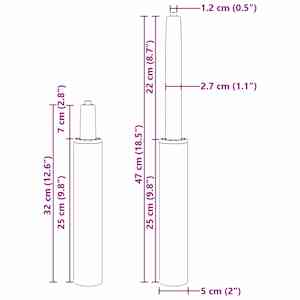 Plynový píst kancelářské židle Chrom 318-473 mm Železo - obrázek 10