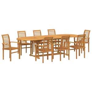 Zahradní jídelní souprava 9 pcs Pevné teakové dřevo - obrázek 2