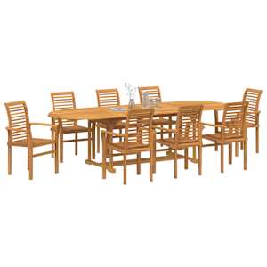Zahradní jídelní souprava 9 pcs Pevné teakové dřevo - obrázek 3