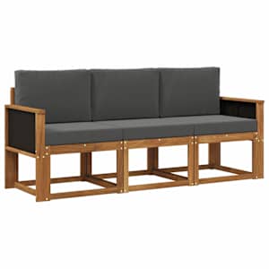 Zunanja garnitura za sedenje 3 pcs Naravna in antracitna