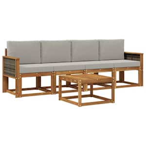 Zunanja garnitura za sedenje z blazino 4 pcs