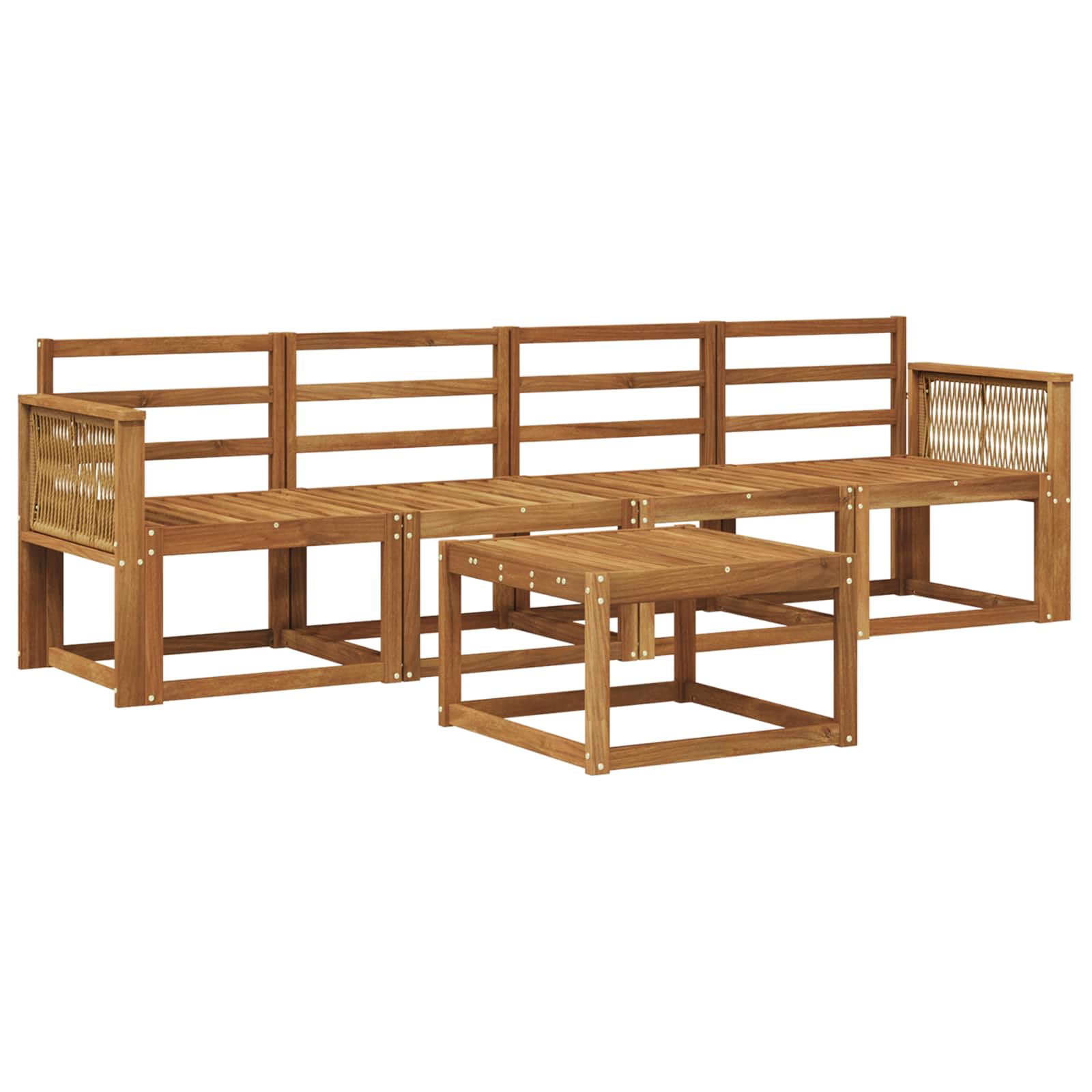 Buiten bankenset 5 pcs Naturel Massief Acaciahout image 1