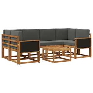 Zunanja garnitura za sedenje 5 pcs Naravna in antracitna