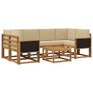 Zunanja garnitura za sedenje z blazino 5 pcs Naravna