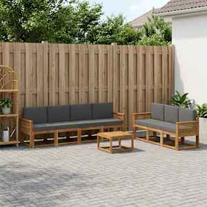 Zunanja garnitura za sedenje 8 pcs Naravna in antracitna