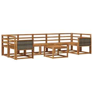 Zunanja garnitura za sedenje 6 pcs Naravna Masiven les akacije