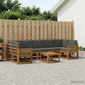 Zunanja garnitura za sedenje 8 pcs Naravna in antracitna