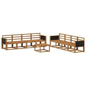 Zunanja garnitura za sedenje 7 pcs Naravna Masiven les akacije