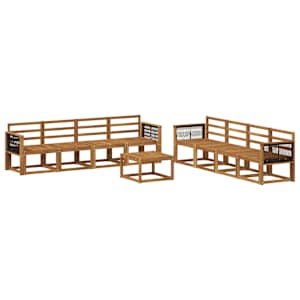 Zunanja garnitura za sedenje 7 pcs Naravna Masiven les akacije