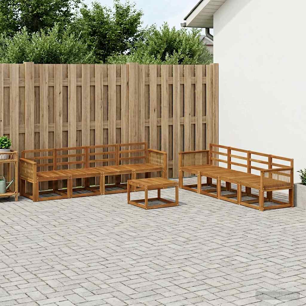 Venkovní pohovková souprava 9 pcs Přírodní