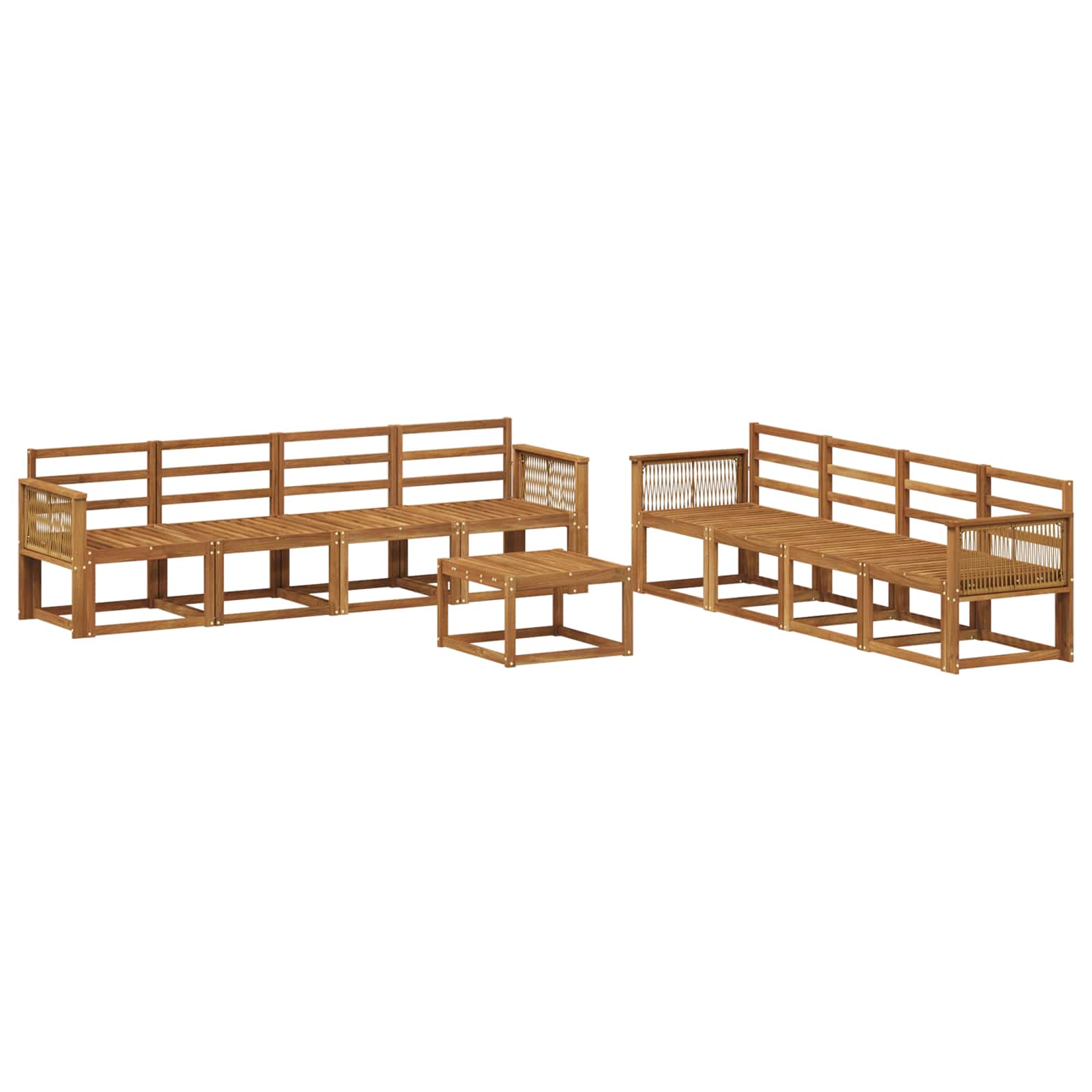Buiten bankenset 9 pcs Naturel Massief Acaciahout image 1