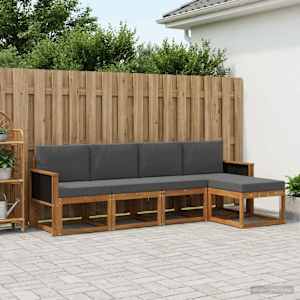 Zunanja garnitura za sedenje 5 pcs Naravna in antracitna
