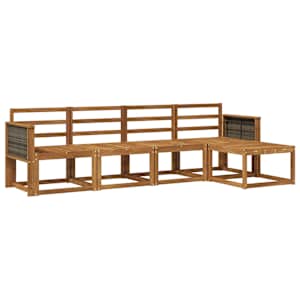 Zunanja garnitura za sedenje 5 pcs Naravna Masiven les akacije