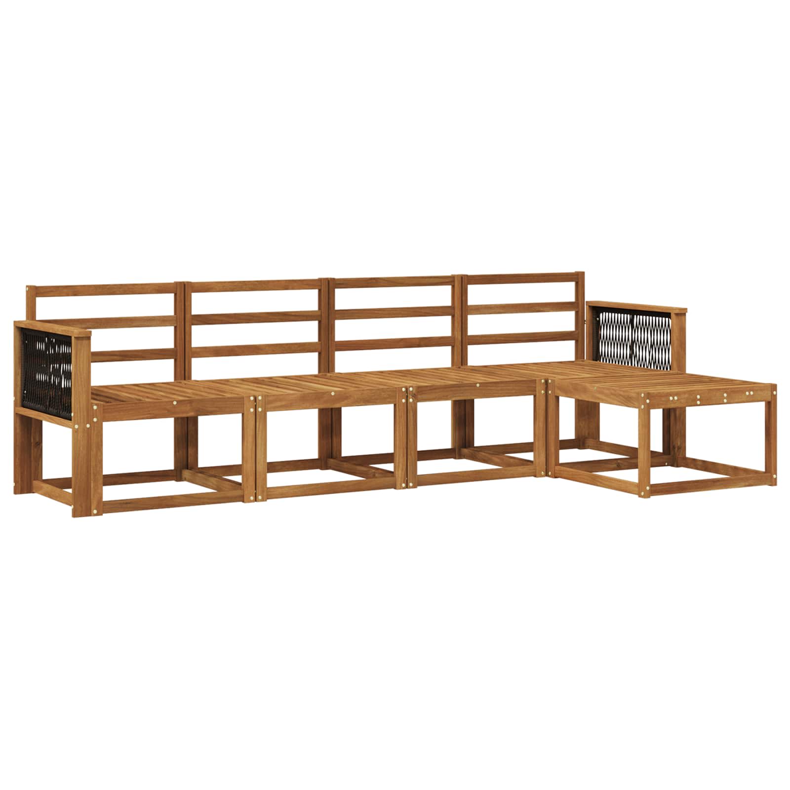Buiten bankenset 5 pcs Naturel Massief Acaciahout image 1