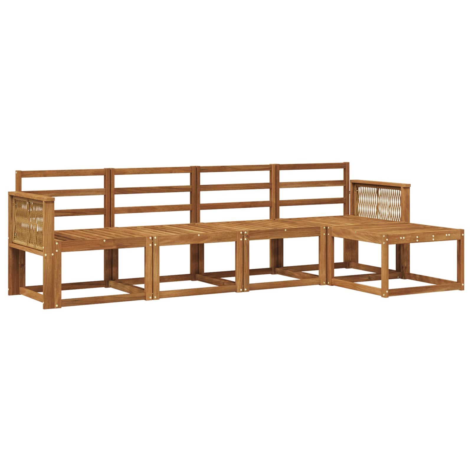 Buiten bankenset 5 pcs Naturel Massief Acaciahout image 1