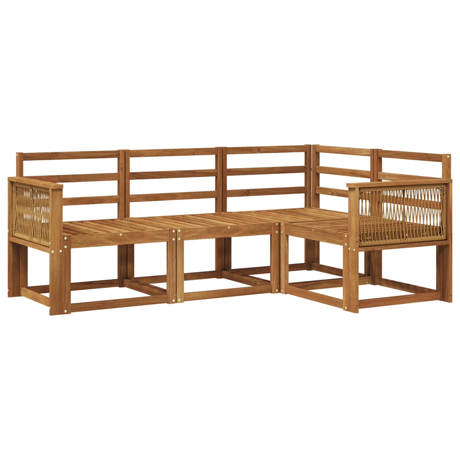 Buiten bankenset 4 pcs Naturel Massief Acaciahout image 1
