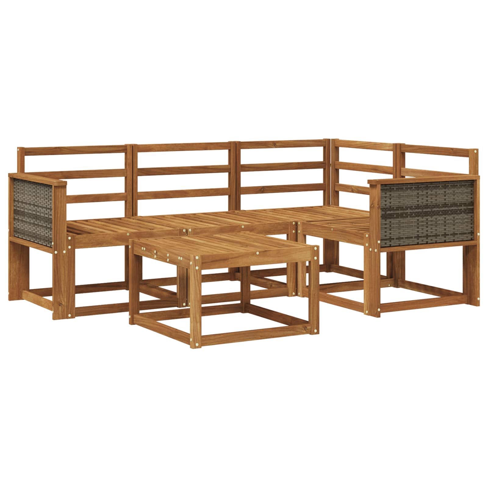 Buiten bankenset 5 pcs Naturel Massief Acaciahout image 1