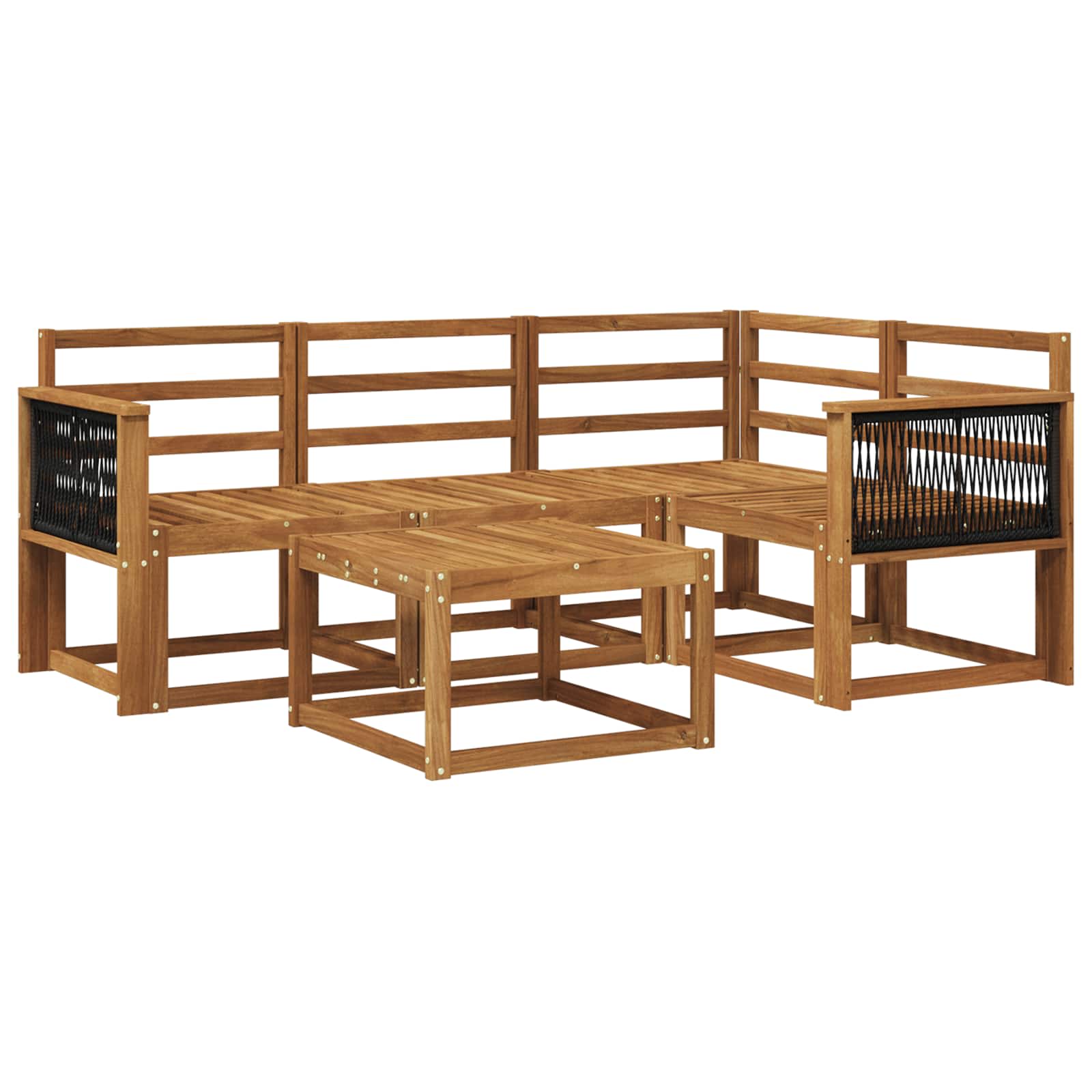 Buiten bankenset 5 pcs Naturel Massief Acaciahout image 1