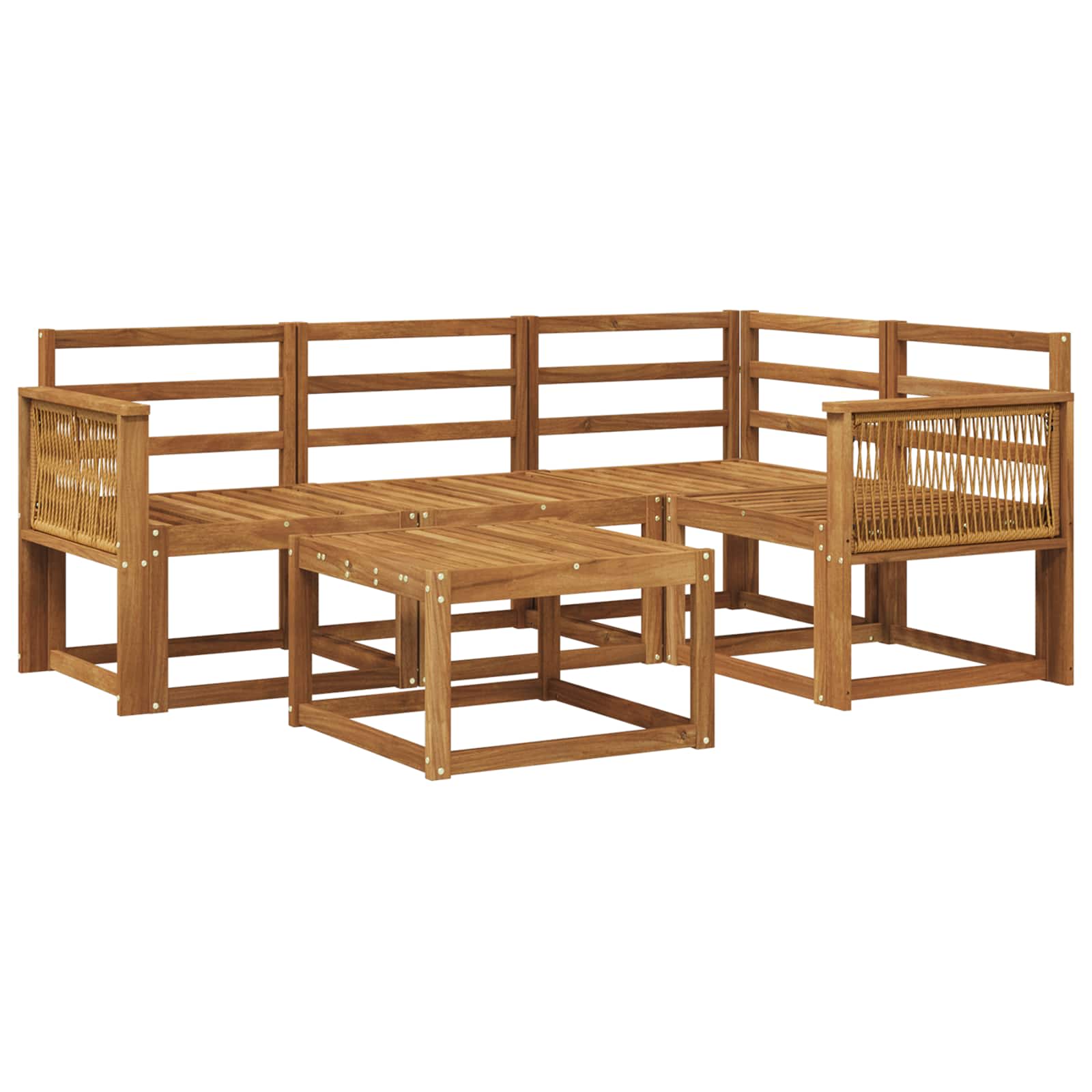 Buiten bankenset 5 pcs Naturel Massief Acaciahout image 1