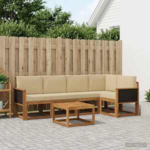 Venkovní pohovková souprava 6 pcs Přirozená a Béžová - obrázek 1