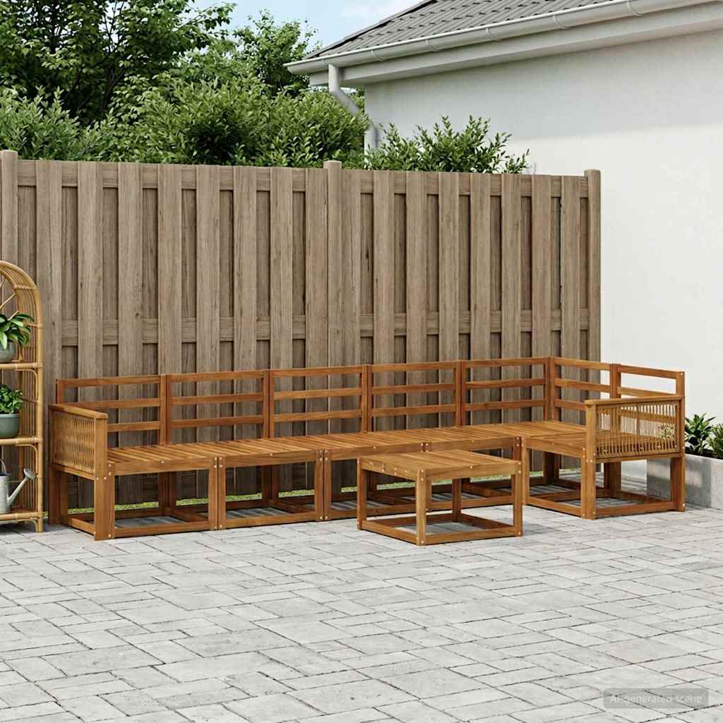 Venkovní pohovková souprava 7 pcs Přírodní